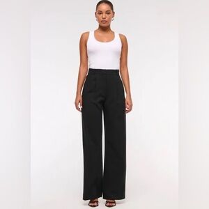 NWT A&F Sloane Black Tailored Wide-Leg Women's Pants - 8 Regular Curvy